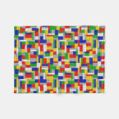 ブロックの男の子のお気に入りのなおもちゃ フリースブランケット (正面(横))