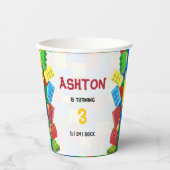 ブロックの誕生日招待状、男の子の誕生日 紙コップ (正面)