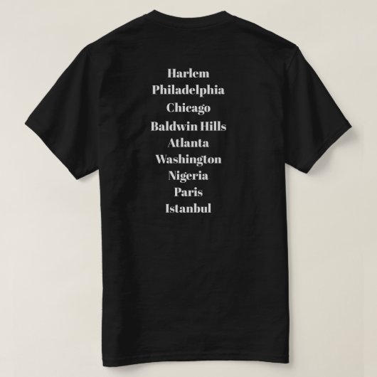 "ブロックを回ろう、世界を回ろう" HWM Tシャツ (デザイン裏面)