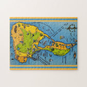 ブロックアイランドの地図 11x14 ジグソーパズル (横)