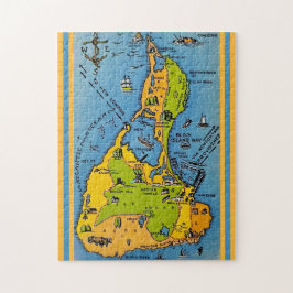ブロックアイランドの地図 11x14 ジグソーパズル