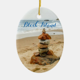 ブロックアイランドストーンケルンオーナメント セラミックオーナメント