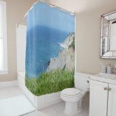 ブロックアイランドブラフス – ロードアイランド、ブロックアイランド シャワーカーテン (インサイチュ)
