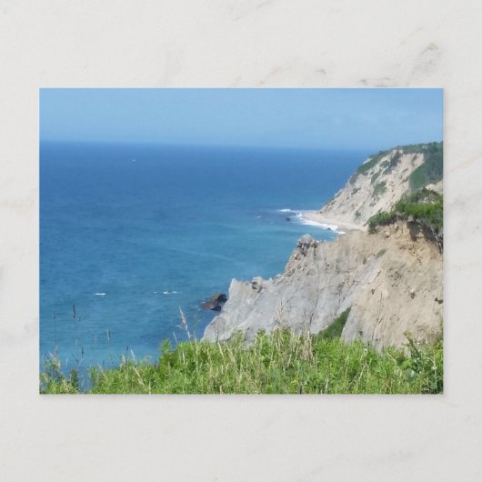 ブロックアイランドブラフス – ロードアイランド、ブロックアイランド ポストカード (正面)