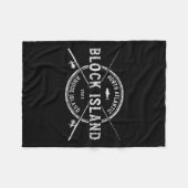 ブロックアイランドリヴィンテージ交差魚釣りロッド フリースブランケット (正面(横))