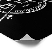 ブロックアイランドリヴィンテージ交差魚釣りロッド ポスター (角)