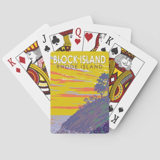 ブロックアイランドロードアイランドトラベルアートヴィンテージ トランプ (裏面)
