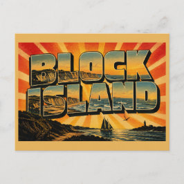 ブロックアイランド 海の崖 ビーチ アート ポストカード