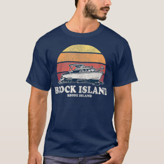 ブロックアイランドRIヴィンテージボート70sレトロ船 Tシャツ