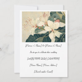 ブロックウッドアメリカンバスウッド結婚の花 招待状
