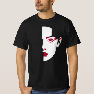 ブロックウーマンポートレートモダン – アートデザイン Tシャツ