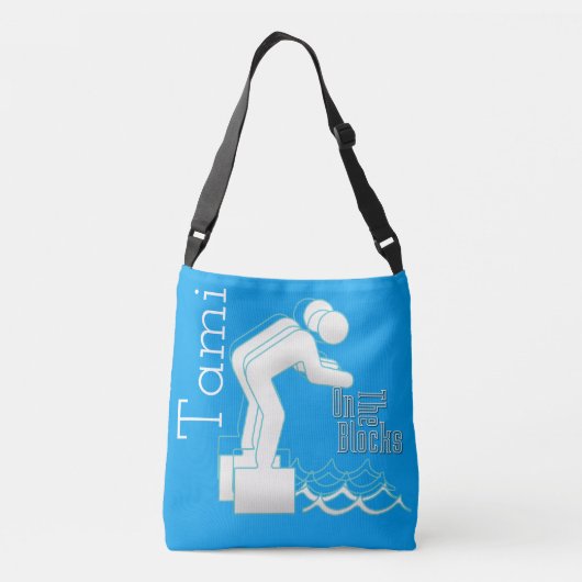 ブロックカスタム上の泳ぐクロス体バッグ クロスボディバッグ (裏面)