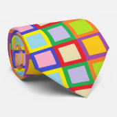 ブロックカラフルのタイ ネクタイ (ロール)