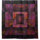 ブロックカラフルアートワークの暗い銀河系 シャワーカーテン (正面)