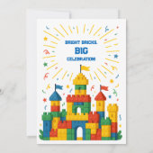 ブロックカラフルキャッスル誕生日 招待状 (裏面)