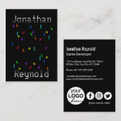 ブロックカラフルパズルゲーム開発者デザイナー 名刺 (正面/裏面)