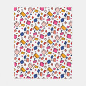 ブロックカラフルパターンスケッチキッズルーム フリースブランケット (正面)