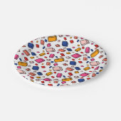 ブロックカラフルブリックパターンスケッチ子供の誕生日 ペーパープレート (アングル)