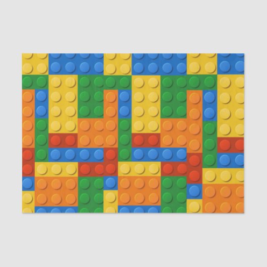 ブロックカラフル子供の誕生日パーティー 薄葉紙 (正面)