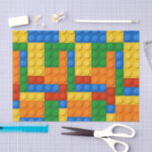 ブロックカラフル子供の誕生日パーティー 薄葉紙 (クラフト)