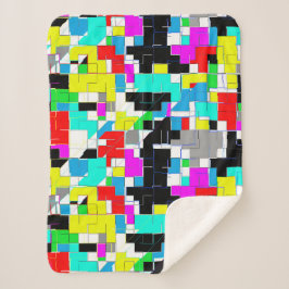 ブロックカラフル抽象芸術アートブランケット シェルパブランケット