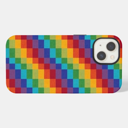 ブロックカラフル iPhoneケース (裏面横)