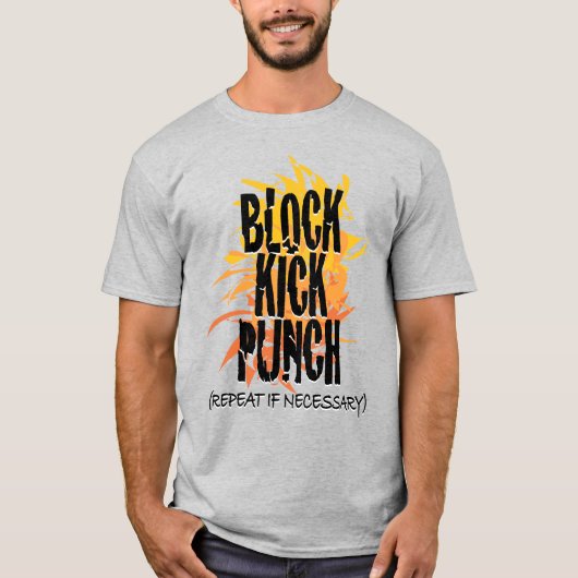 ブロックキックパンチ火Gfx Tシャツ (正面)