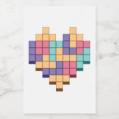 ブロックゲームハートレトロスタイル フードラベル (シングルラベル)