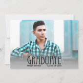 ブロックスクリプト フォト 卒業パーティー 招待状 (正面)