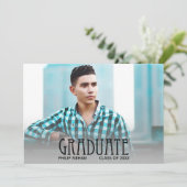 ブロックスクリプト フォト 卒業パーティー 招待状 (スタンド正面)