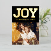 ブロックスタイリッシュフォントジョイモダンミニマル写真 箔シーズンカード (立ち正面)