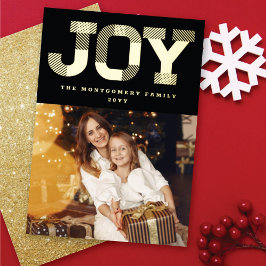 ブロックスタイリッシュフォントジョイモダンミニマル写真 箔シーズンカード