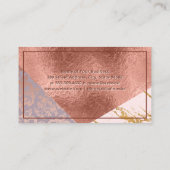 ブロックスタイリッシュ大理石ダマスクバラゴールドフォイル 名刺 (裏面)