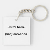 ブロックスタイルのダークドラゴンダイヤモンドソード キーホルダー (裏面)