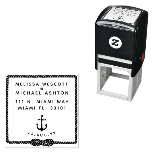 ブロックタイポグラフィ航海のインフィニティノットいかり セルフインキングスタンプ (インサイチュ)