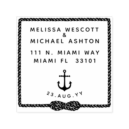 ブロックタイポグラフィ航海のインフィニティノットいかり セルフインキングスタンプ (デザイン)