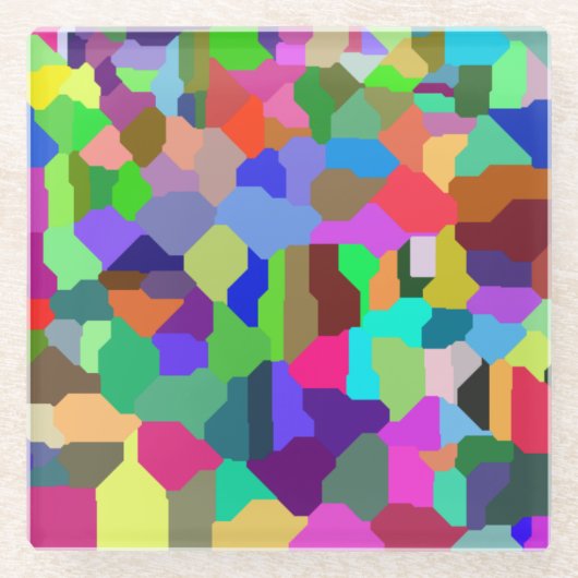 ブロックタイルガラスコースター ガラスコースター (正面)