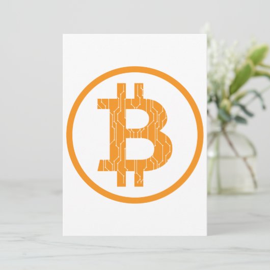 ブロックチェーンビットコインアートギークギフトアイディア 招待状 (スタンド正面)