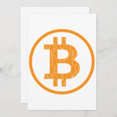 ブロックチェーンビットコインアートギークギフトアイディア 招待状 (正面/裏面)