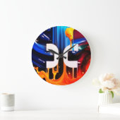 ブロックチェーンビットコイン財布取引ウォールクロック ラージ壁時計 (ホーム)