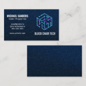 ブロックチェーン技術ロゴ | バイナリコード 名刺 (正面/裏面)