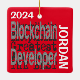 ブロックチェーン開発者超並外カスタム セラミックオーナメント