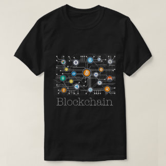 ブロックチェーン ネットワーク 暗号デザイン Tシャツ