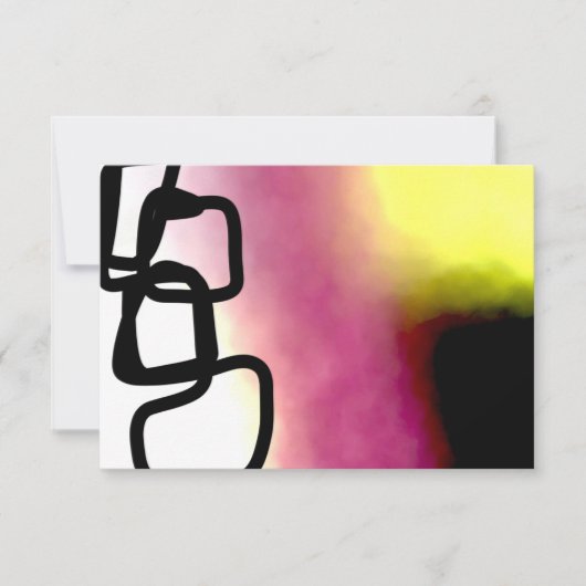 ブロックチェーン：抽象芸術ピンク、黄、黒、白 カード (正面)