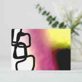 ブロックチェーン：抽象芸術ピンク、黄、黒、白 カード (スタンド正面)