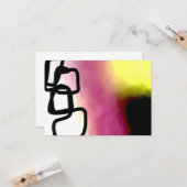 ブロックチェーン：抽象芸術ピンク、黄、黒、白 カード (正面/裏面インサイチュ)