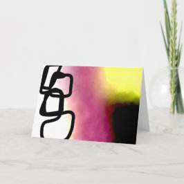 ブロックチェーン：抽象芸術ピンク、黄、黒、白 カード