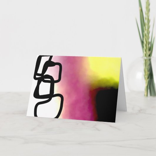 ブロックチェーン：抽象芸術ピンク、黄、黒、白 カード (正面)