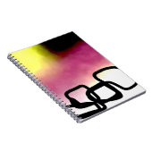 ブロックチェーン:抽象芸術ピンク、黄、黒、白 ノートブック (右側)