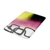 ブロックチェーン：抽象芸術ピンク、黄、黒、白 バスマット (アングル)